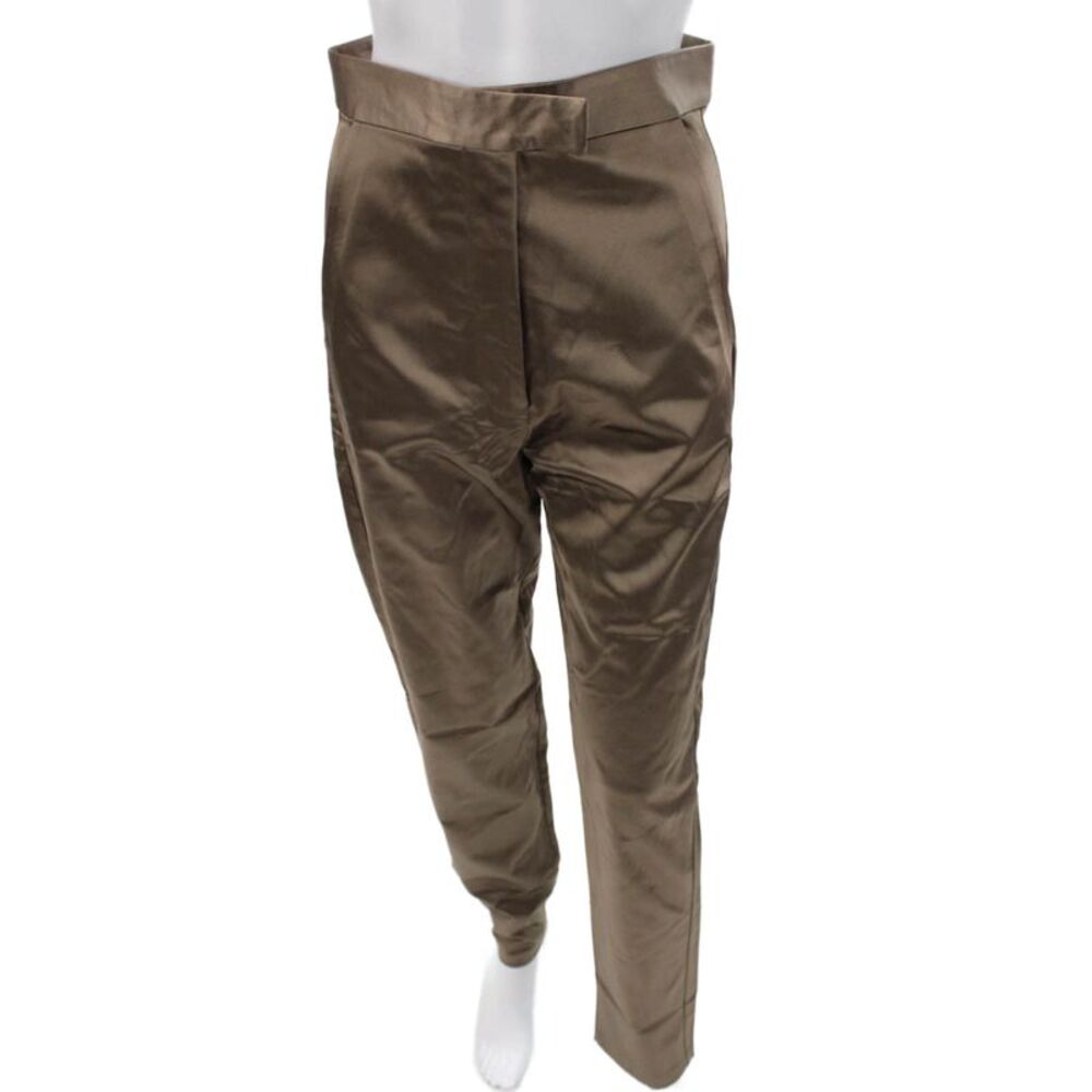 Nonchalant Label Womens Satin Brown Dress Pants Zip Inseam 32 Size S